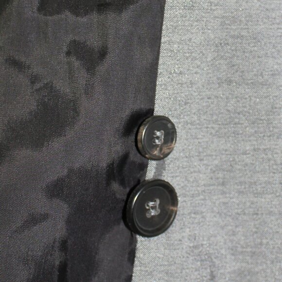 Lida Baday linen blend 1-button tailored suit grey blazer women's size 10 - Picture 6 of 7